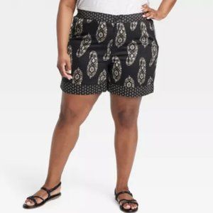 NWT - Women's High-Rise Relaxed Fit Pull-On Shorts - Various Sizes - Knox Rose